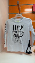 Camiseta niño Losan blanca con mensaje Hey — fotografía del producto