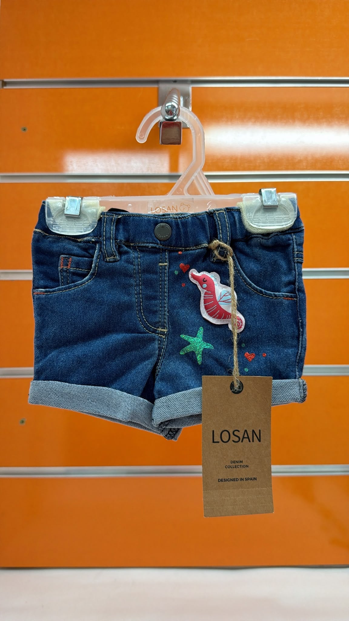 Short bebé Losan vaquero caballito de mar Under the Sea — fotografía del producto