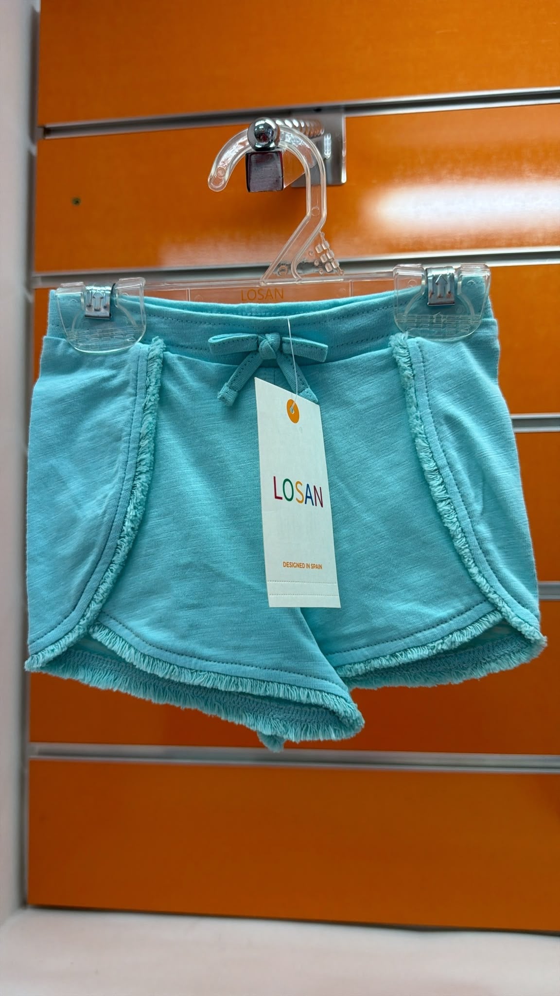 Short bebé niña Losan turquesa con flecos — fotografía del producto