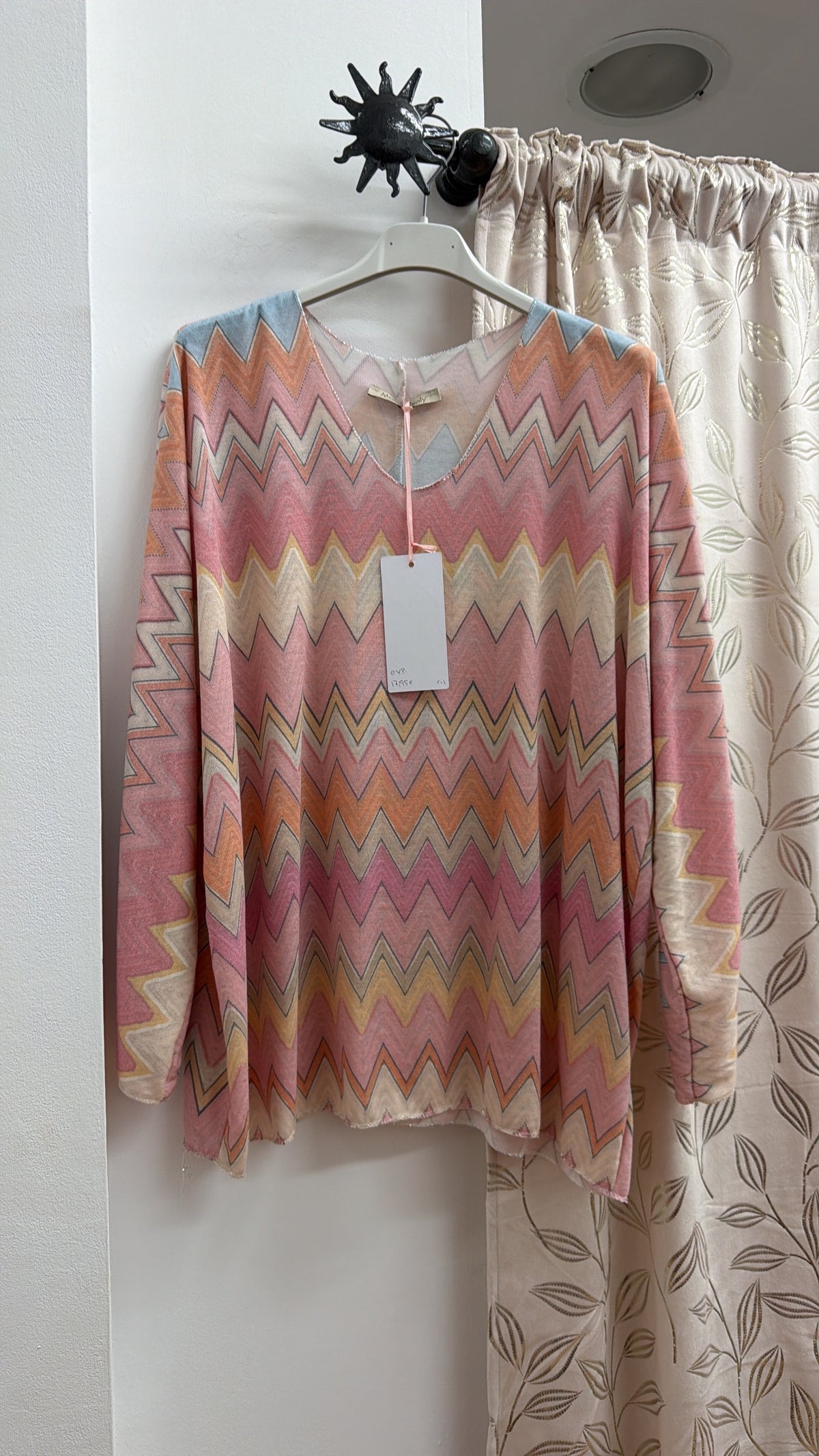 Jersey fino estampado zigzag multicolor — fotografía del producto