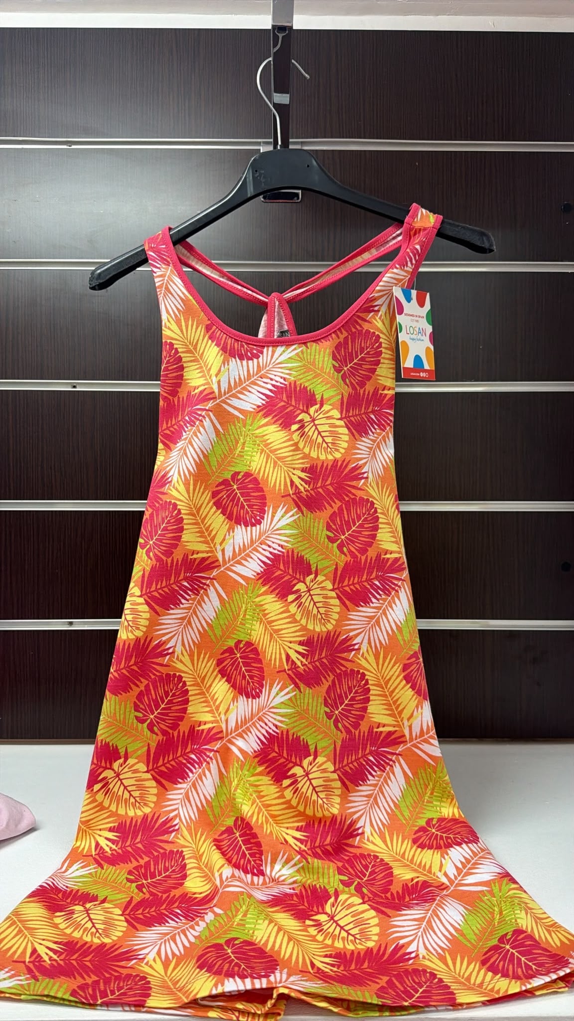 Vestido niña Losan tropical naranja — fotografía del producto