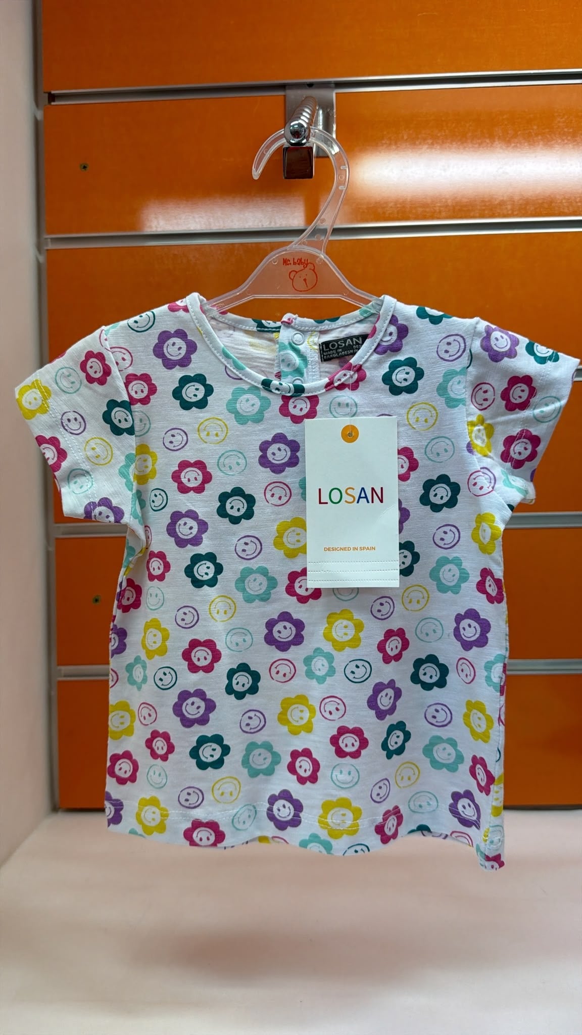 Camiseta bebé Losan flores sonrientes multicolor — fotografía del producto