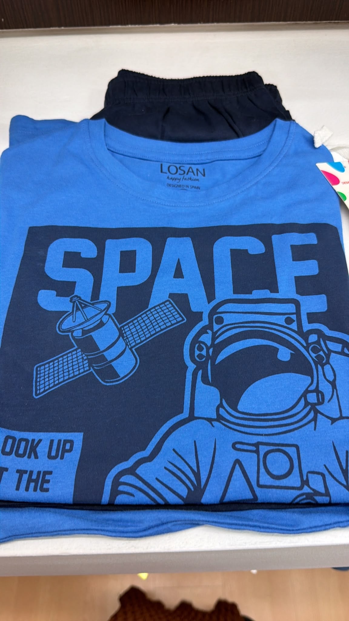 Pijama niño Losan Space azul de 3 piezas — fotografía del producto