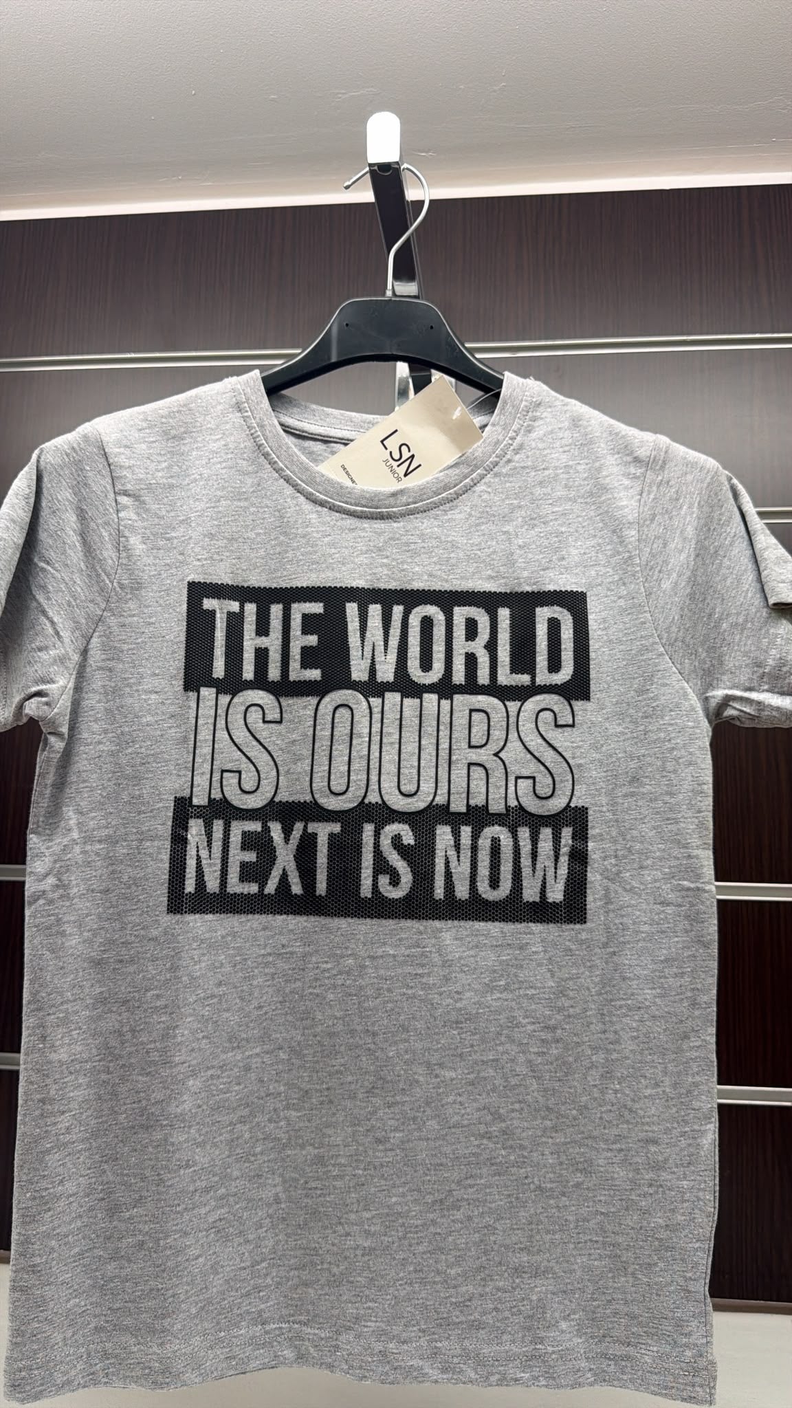 Camiseta niño Losan gris The World Is Ours — fotografía del producto