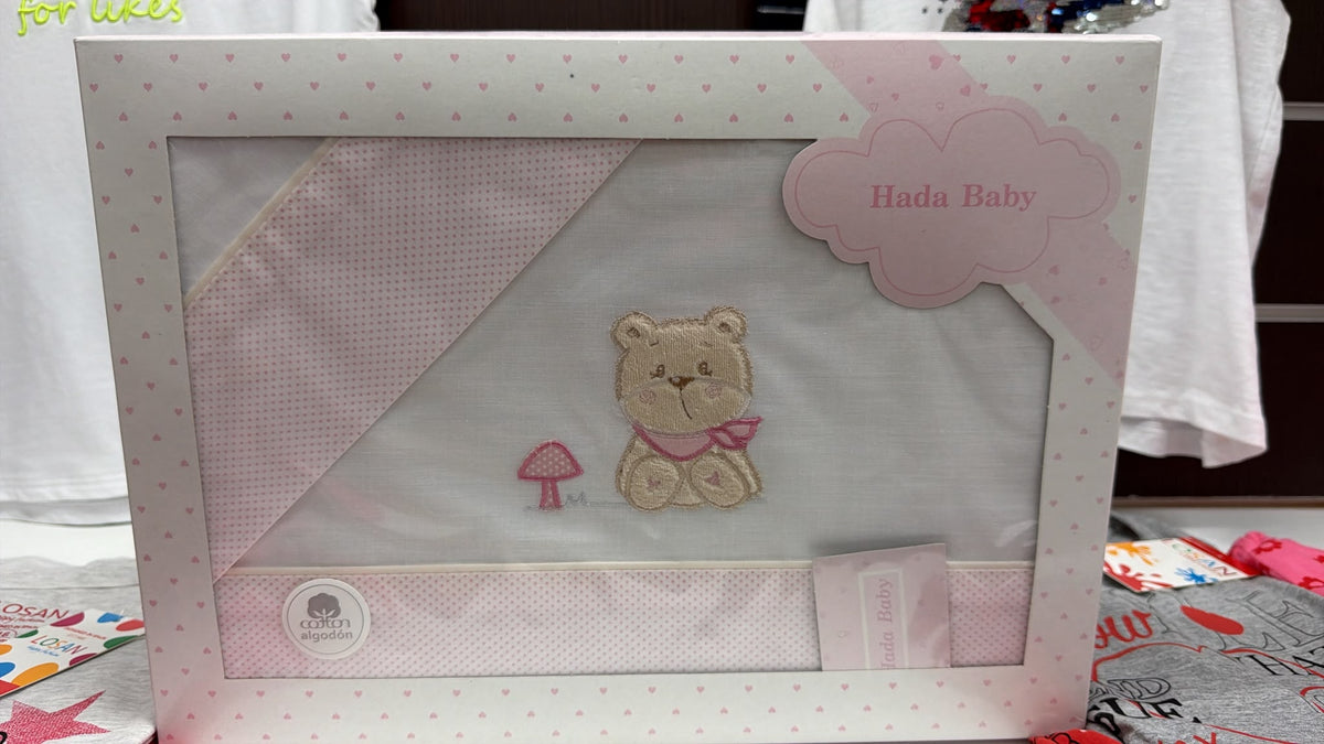Sábanas para cuna Hada Baby – Osito Rosa — fotografía del producto