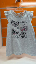 Vestido bebé niña Losan gris con mariposas — fotografía del producto