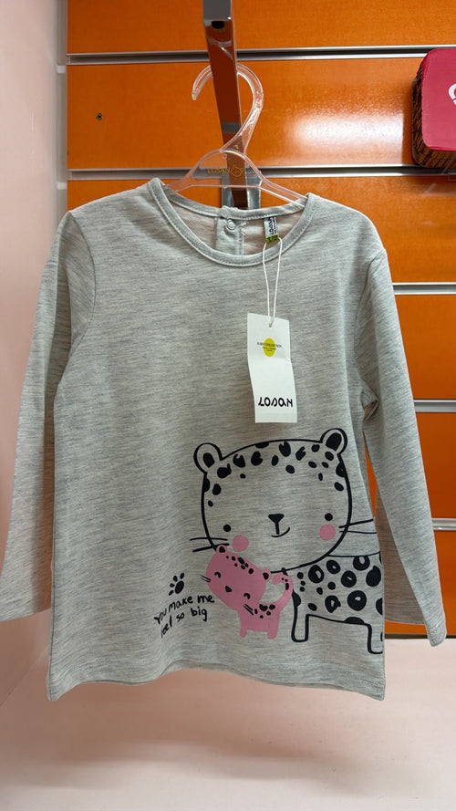 Camiseta bebé Losan leopardo gris — fotografía del producto