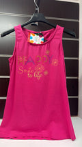 Camiseta de tirantes Losan fucsia Be Happy — fotografía del producto