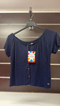 Blusa niña Losan azul marino con botones — fotografía del producto