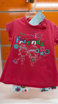 Conjunto bebé niña fucsia Friends con legging floral — fotografía del producto