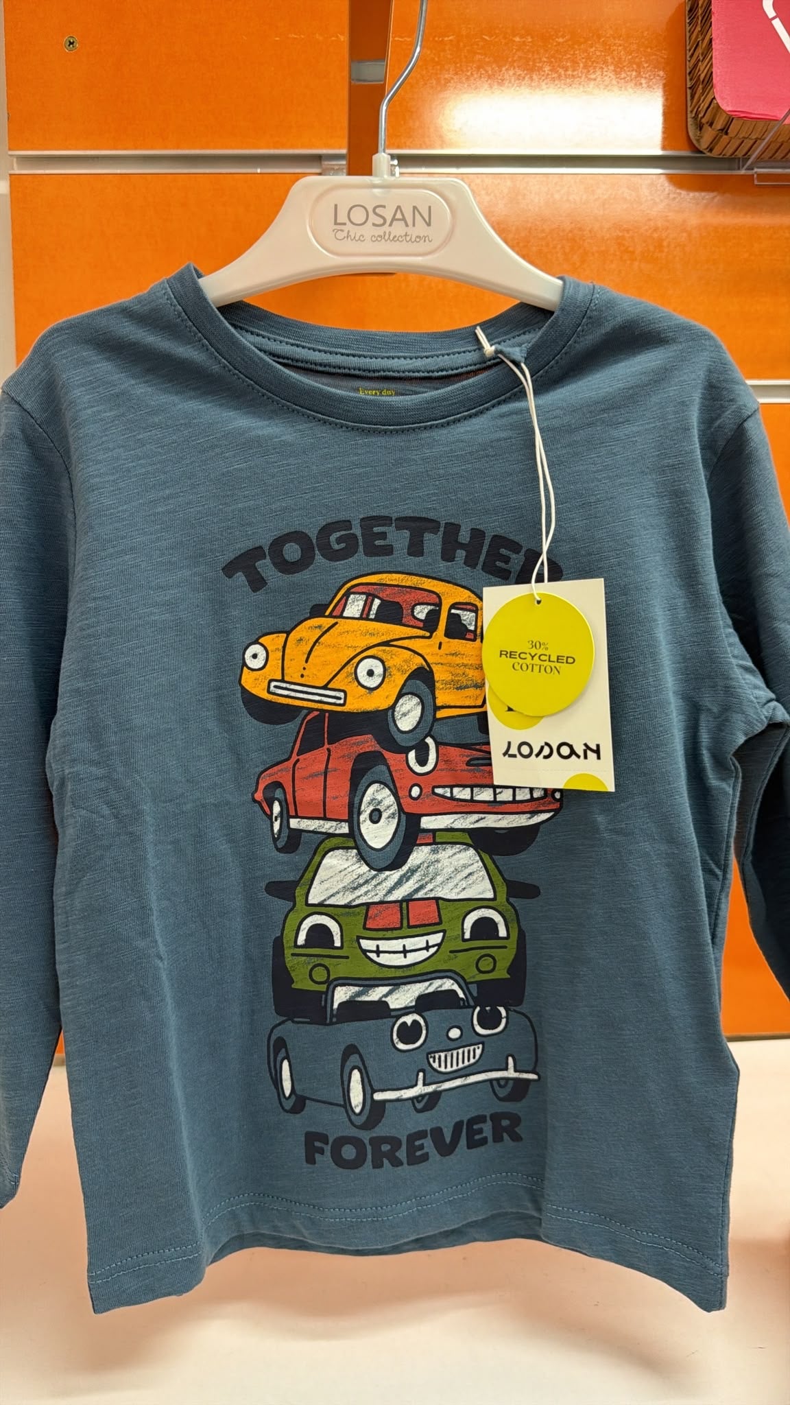 Camiseta niño Losan coches azul oscuro — fotografía del producto