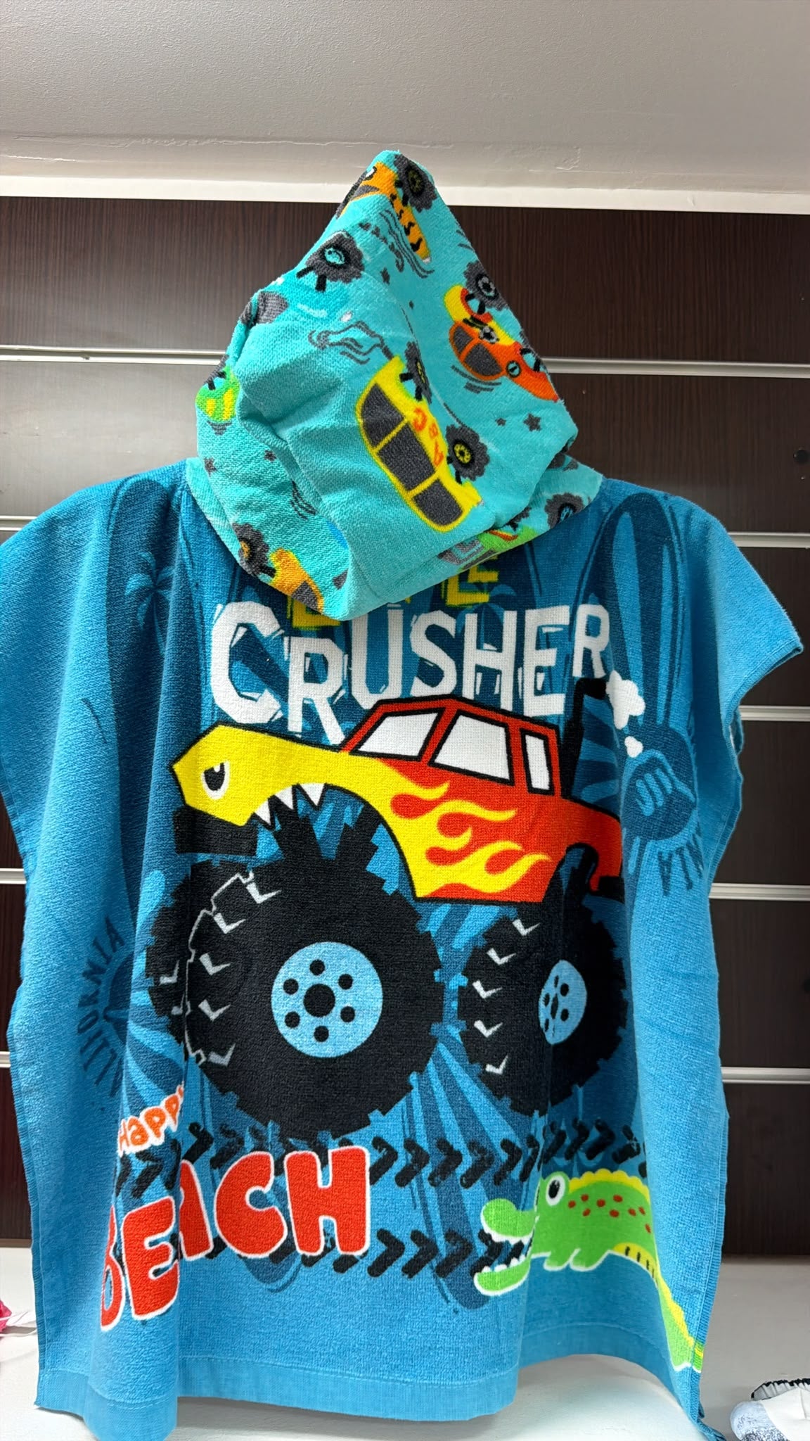Poncho toalla infantil Monster Truck — fotografía del producto