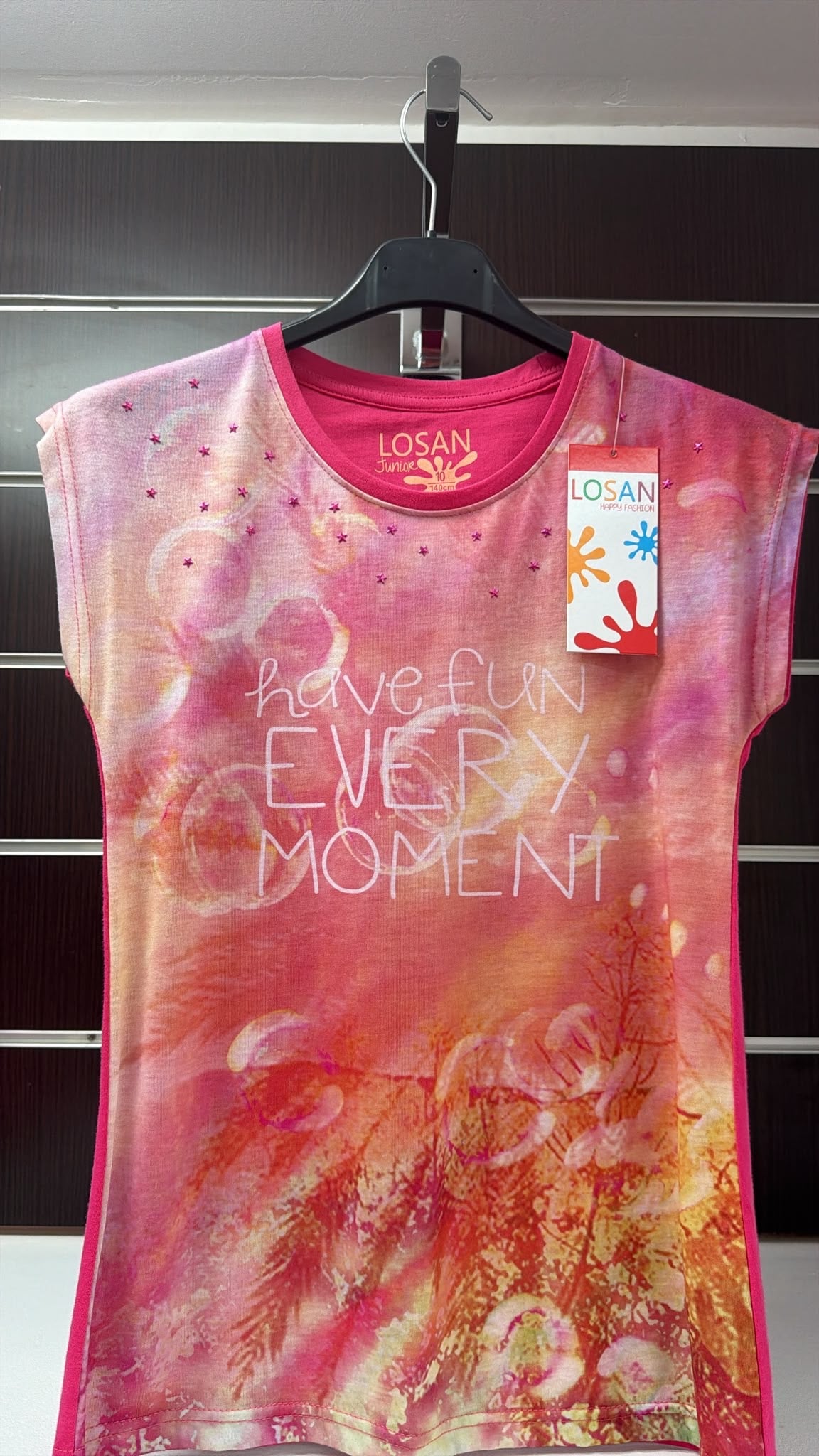 Camiseta niña Losan rosa estampada Have Fun — fotografía del producto
