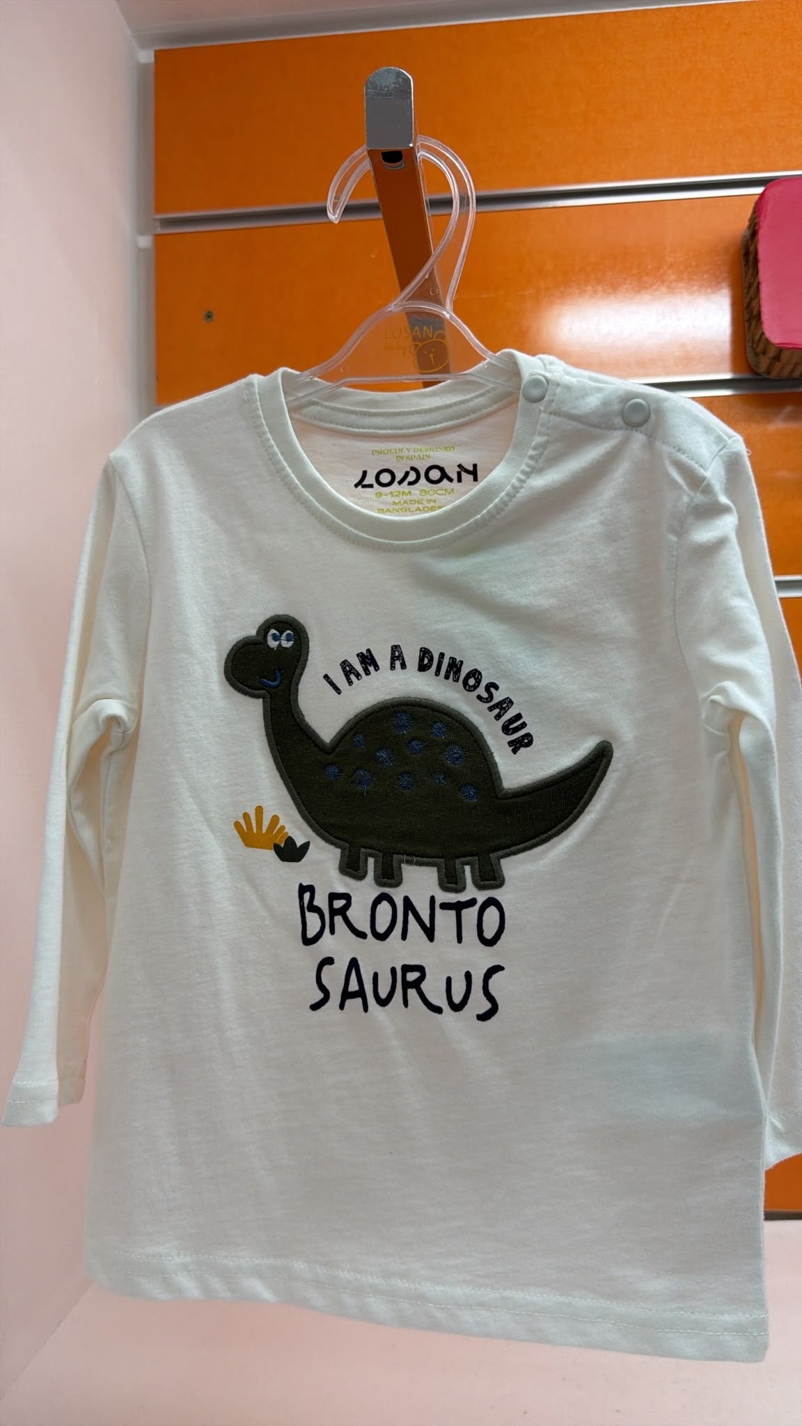 Camiseta bebé Losan dinosaurio Brontosaurus — fotografía del producto