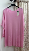 Jersey largo rosa con bolsillos — fotografía del producto
