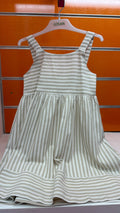 Vestido niña Losan de rayas beige y blanco — fotografía del producto