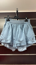 Short Losan denim fluido con volantes — fotografía del producto