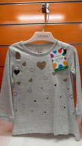 Camiseta niña Losan corazones dorados gris — fotografía del producto