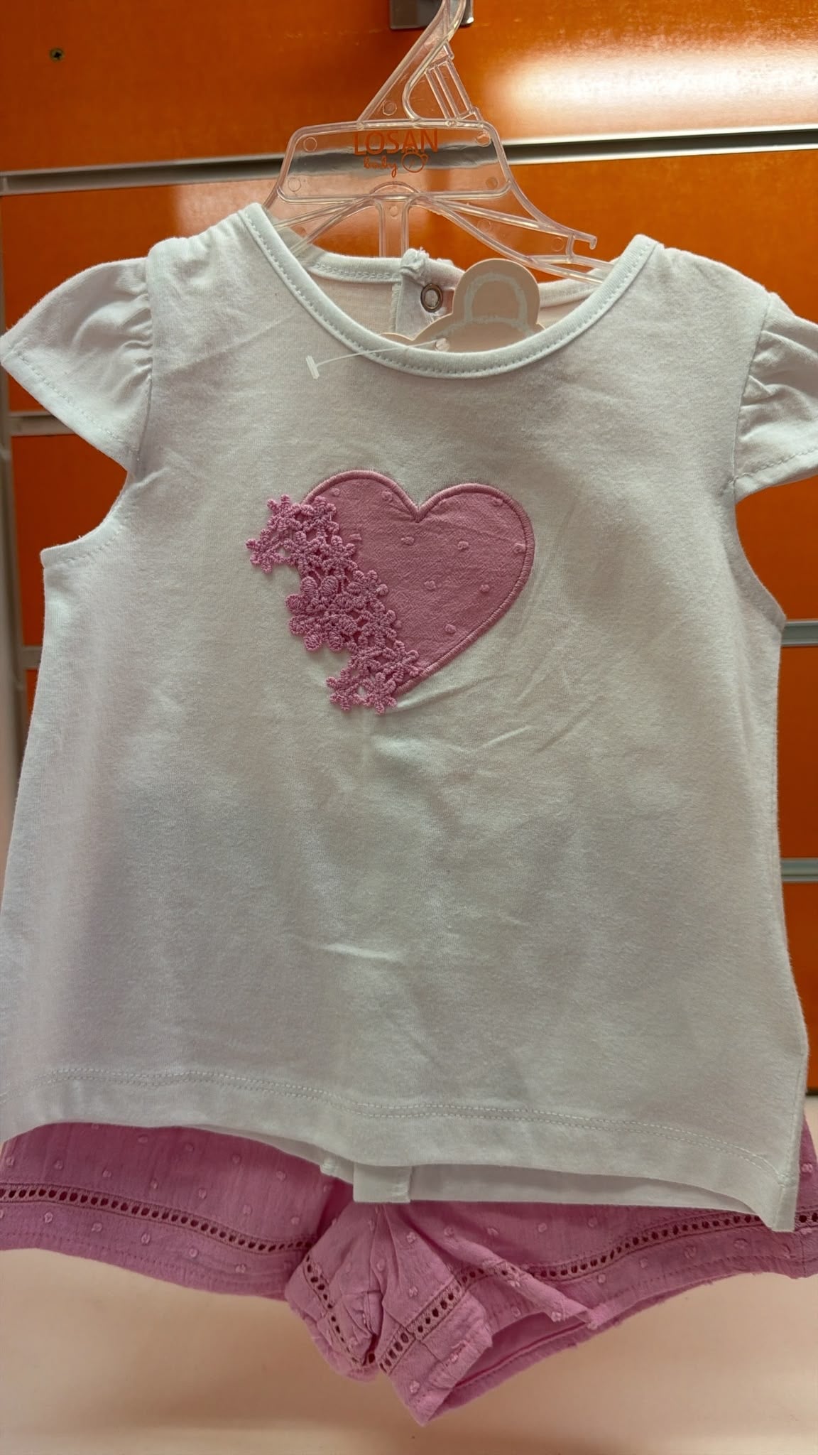 Conjunto bebé niña Losan corazón rosa — fotografía del producto