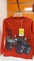 Camiseta niño Losan naranja con todoterreno — fotografía del producto