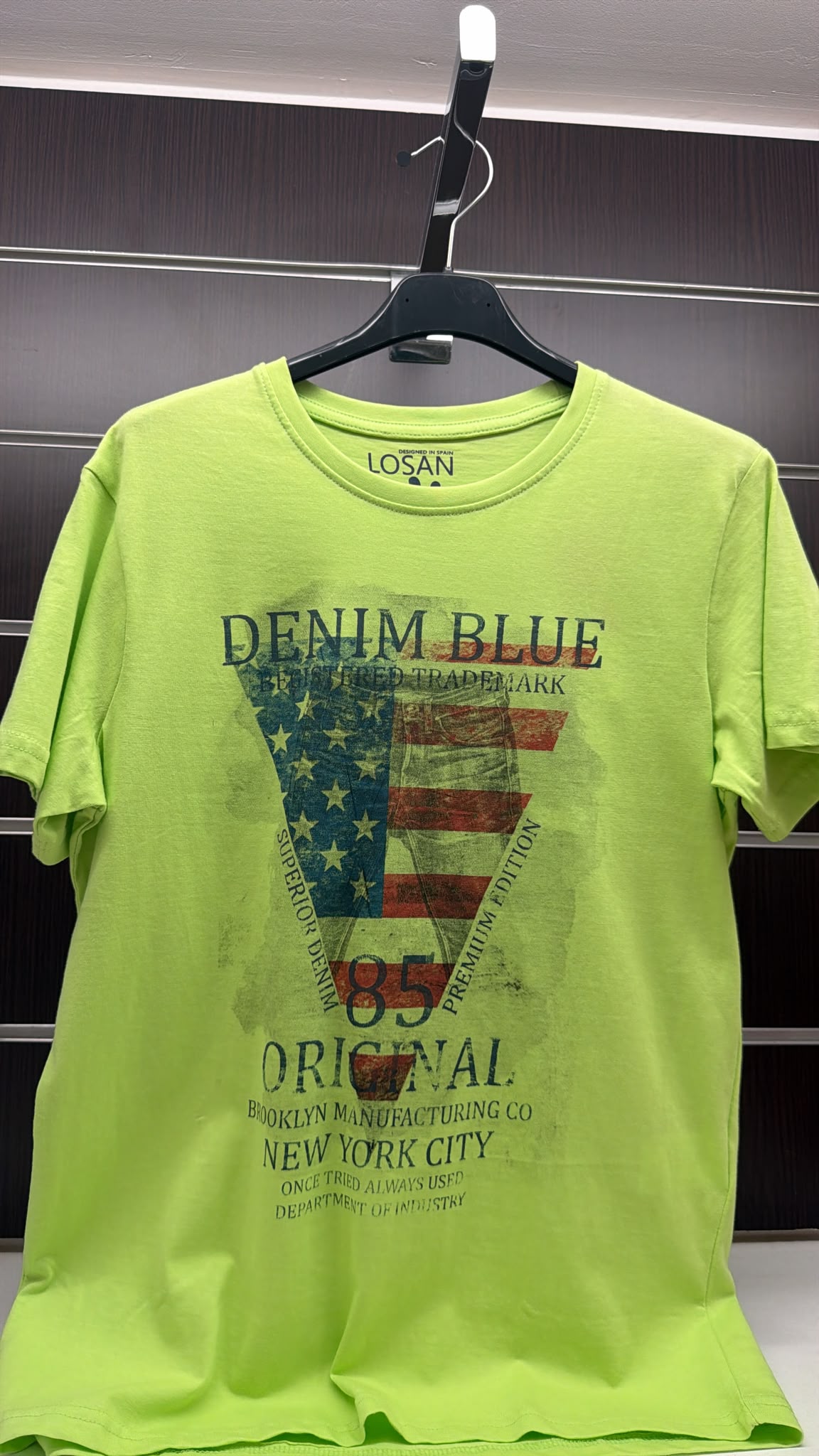 Camiseta juvenil Losan verde pistacho Denim Blue — fotografía del producto