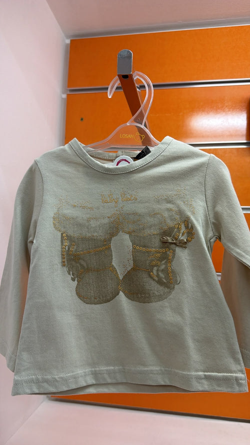Camiseta bebé Losan gris con botitas — fotografía del producto