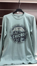 Camiseta juvenil verde agua de manga larga Chicago — fotografía del producto
