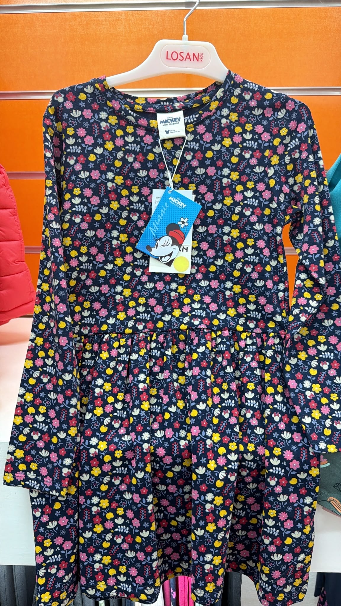 Vestido niña Losan Minnie floral azul marino — fotografía del producto