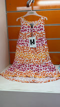 Vestido niña animal print naranja y fucsia — fotografía del producto