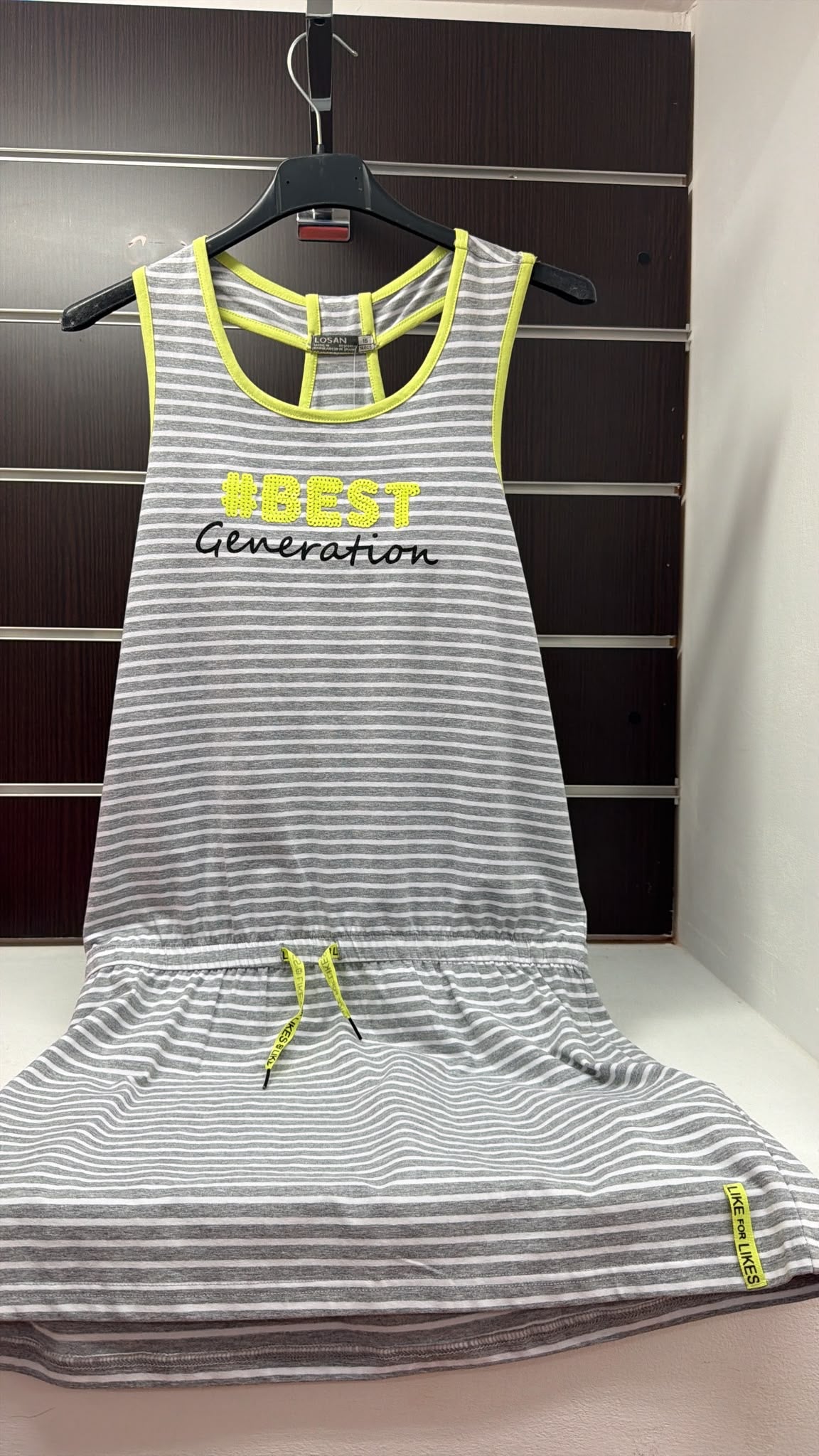 Vestido juvenil Losan gris de rayas Best Generation — fotografía del producto