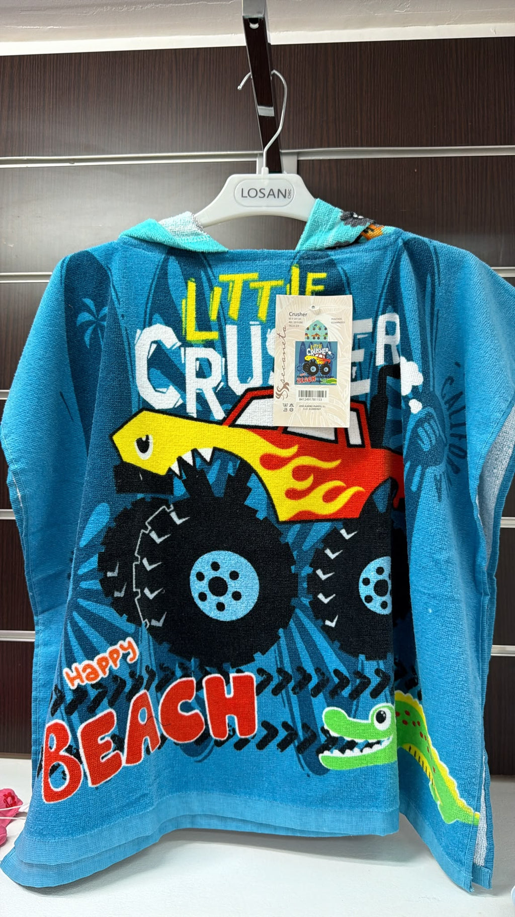 Poncho toalla infantil Monster Truck — fotografía del producto