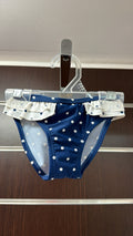 Culetín de baño niña de lunares azul marino — fotografía del producto
