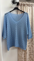 Jersey calado azul celeste — fotografía del producto
