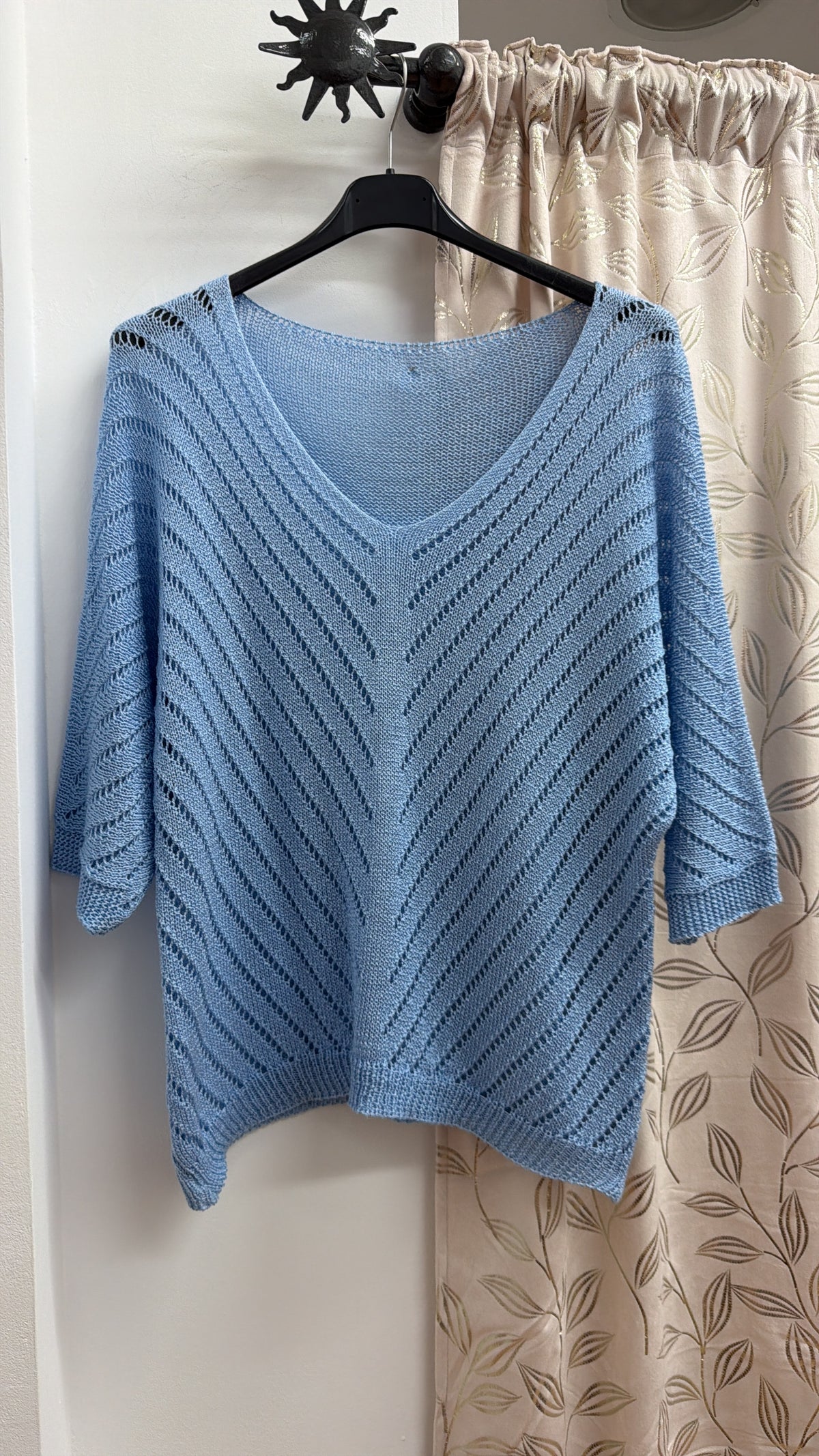 Jersey calado azul celeste — fotografía del producto
