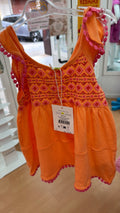 Vestido bebé Losan naranja estilo boho — fotografía del producto