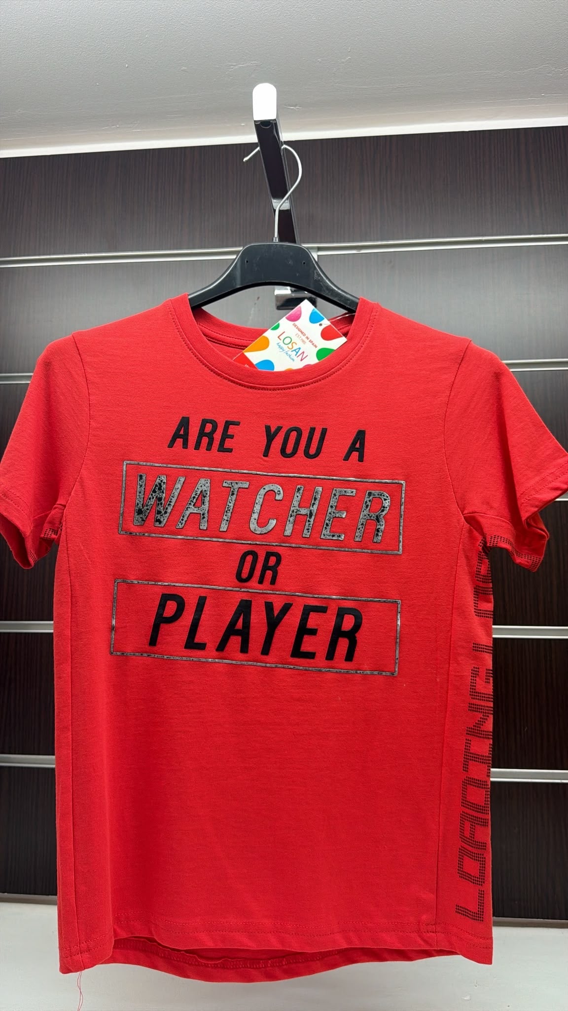 Camiseta niño Losan roja Watcher or Player — fotografía del producto