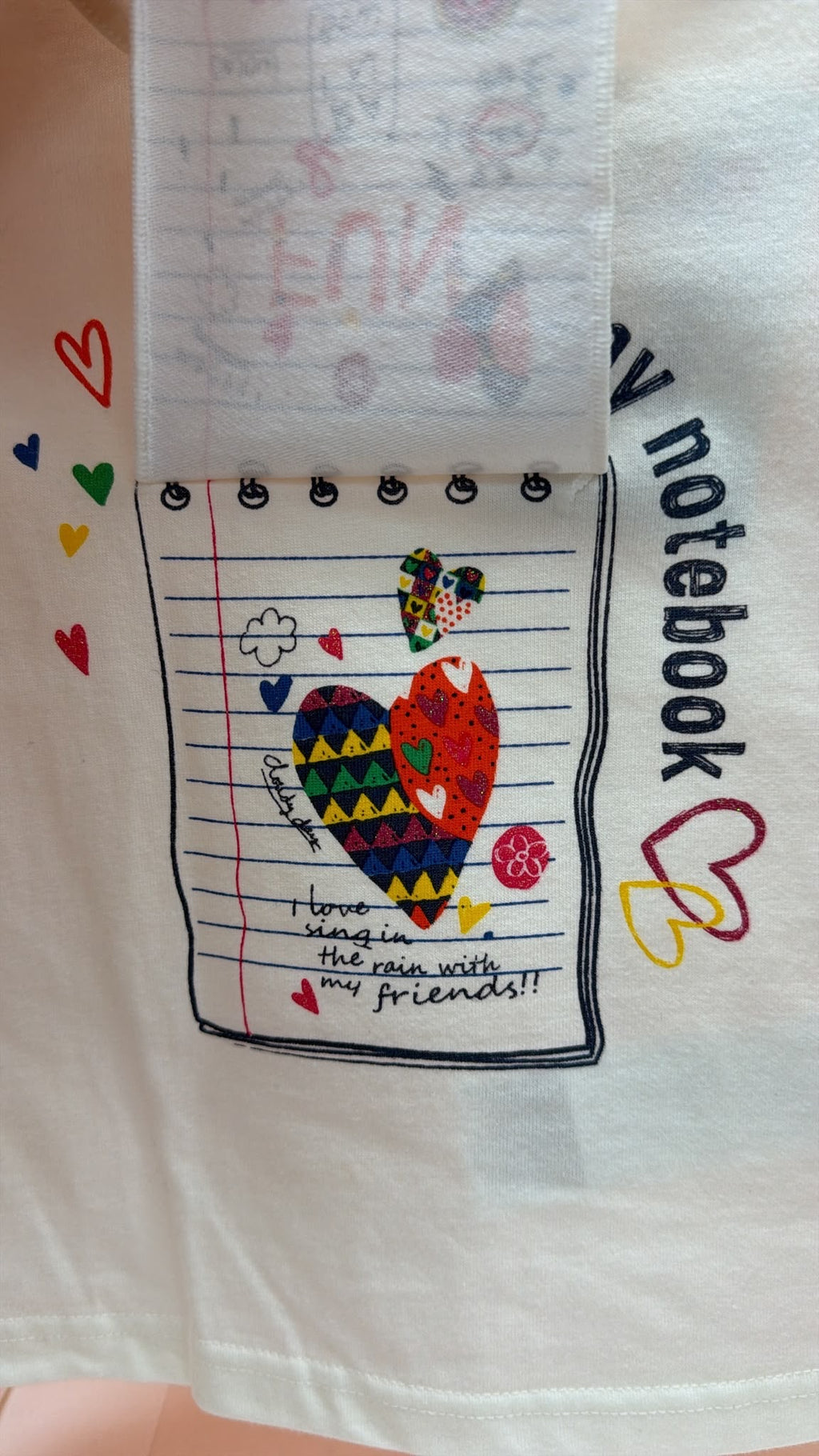 Camiseta niña Losan “My Notebook” blanca — fotografía del producto