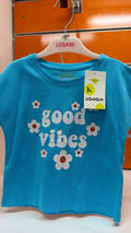 Conjunto niña Losan azul Good Vibes con short floral — fotografía del producto