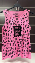 Camiseta de tirantes Losan rosa Don’t Speak — fotografía del producto