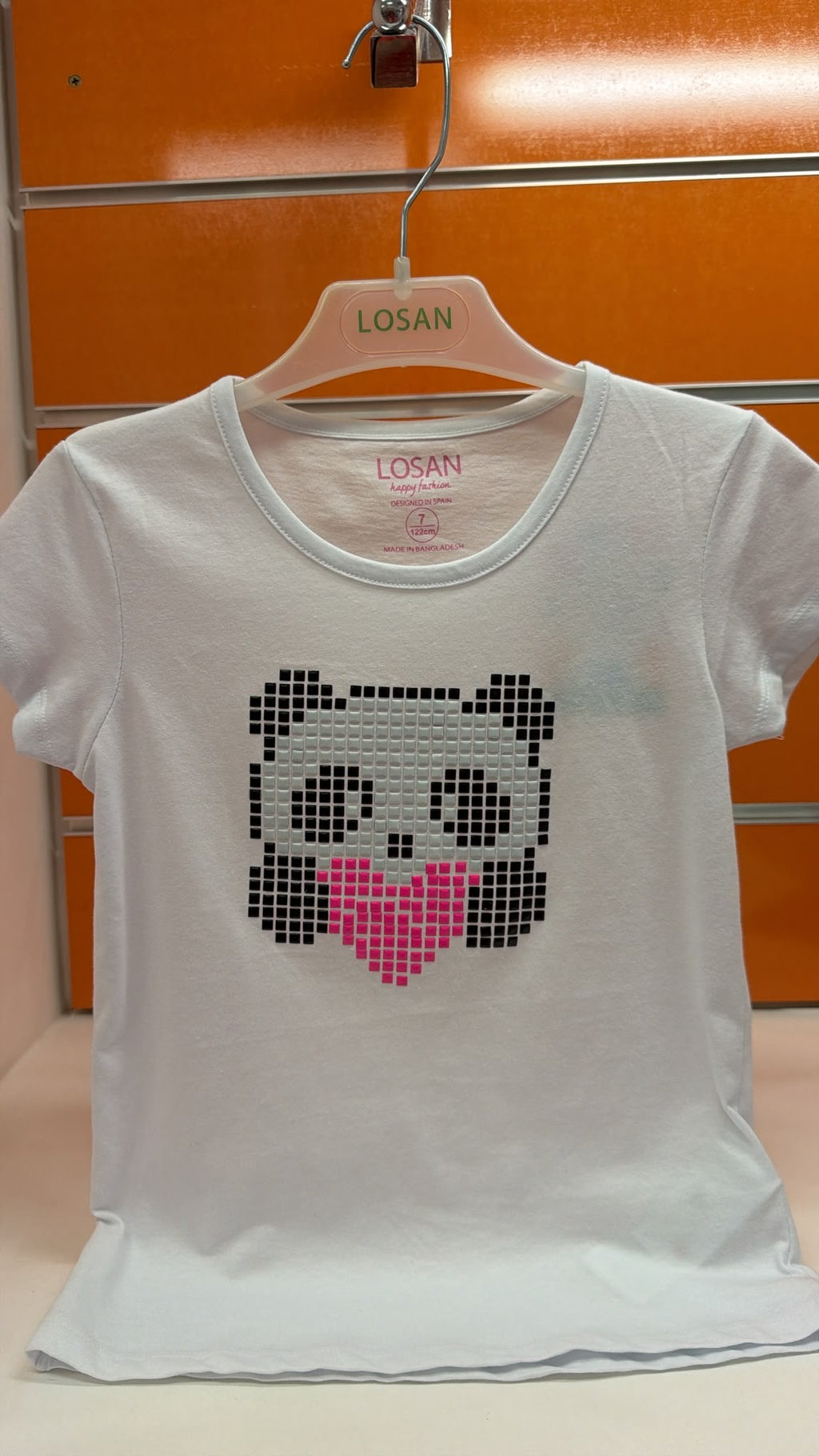 Camiseta niña Losan con animal de mosaico — fotografía del producto
