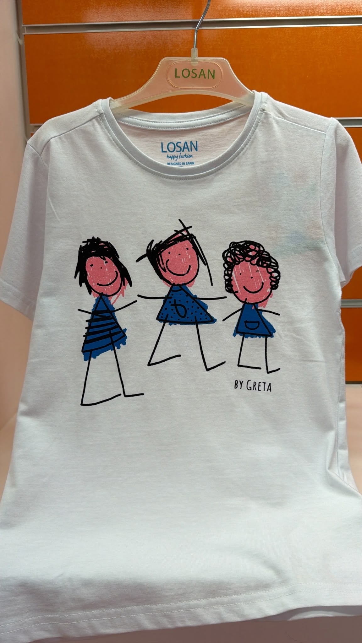 Camiseta niña Losan blanca dibujo infantil — fotografía del producto