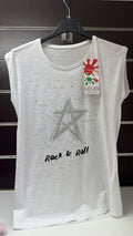 Camiseta larga Losan blanca Rock & Roll — fotografía del producto