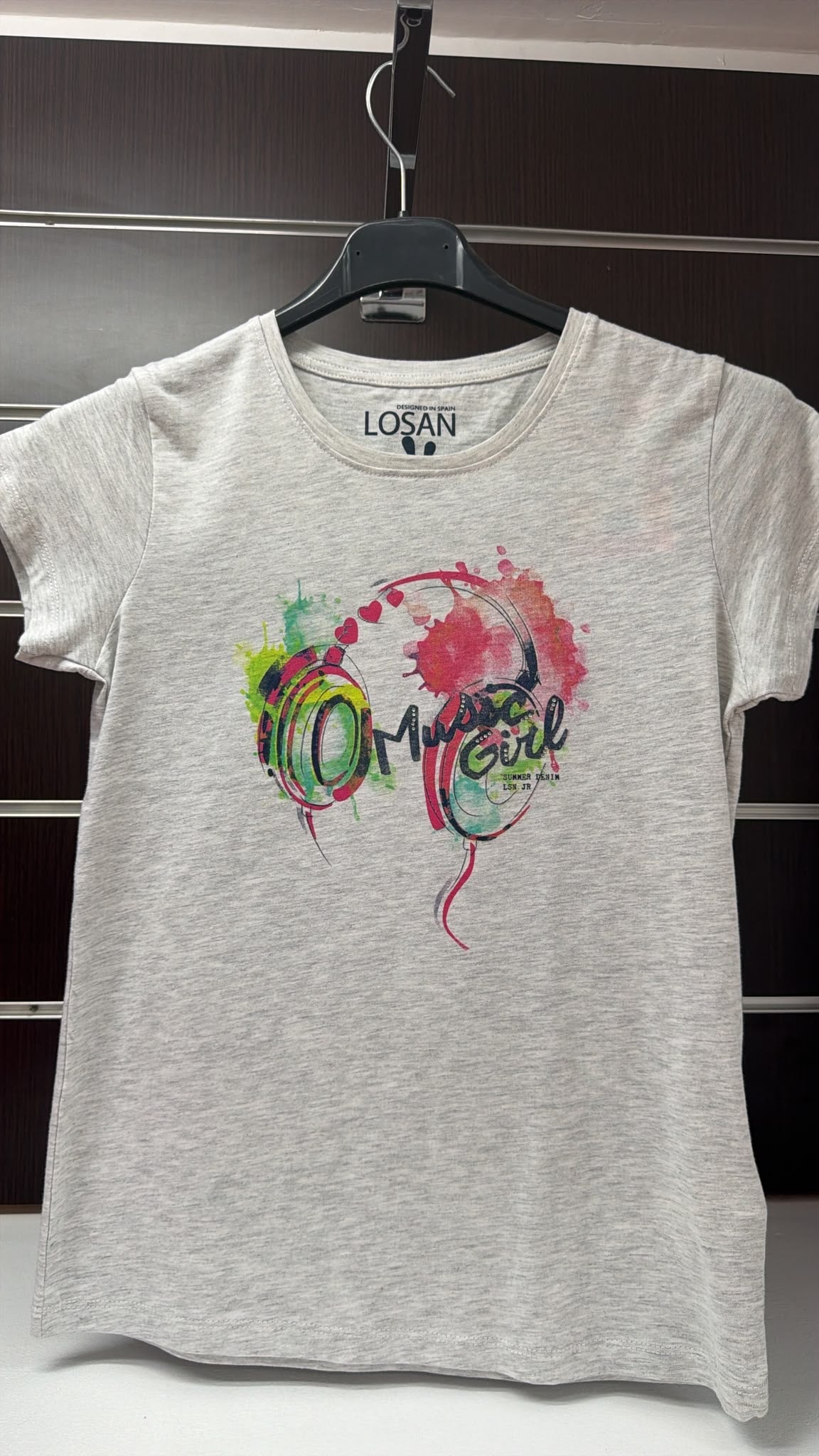 Camiseta Losan gris con auriculares Music Girl — fotografía del producto