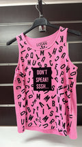 Camiseta de tirantes Losan rosa con letras — fotografía del producto