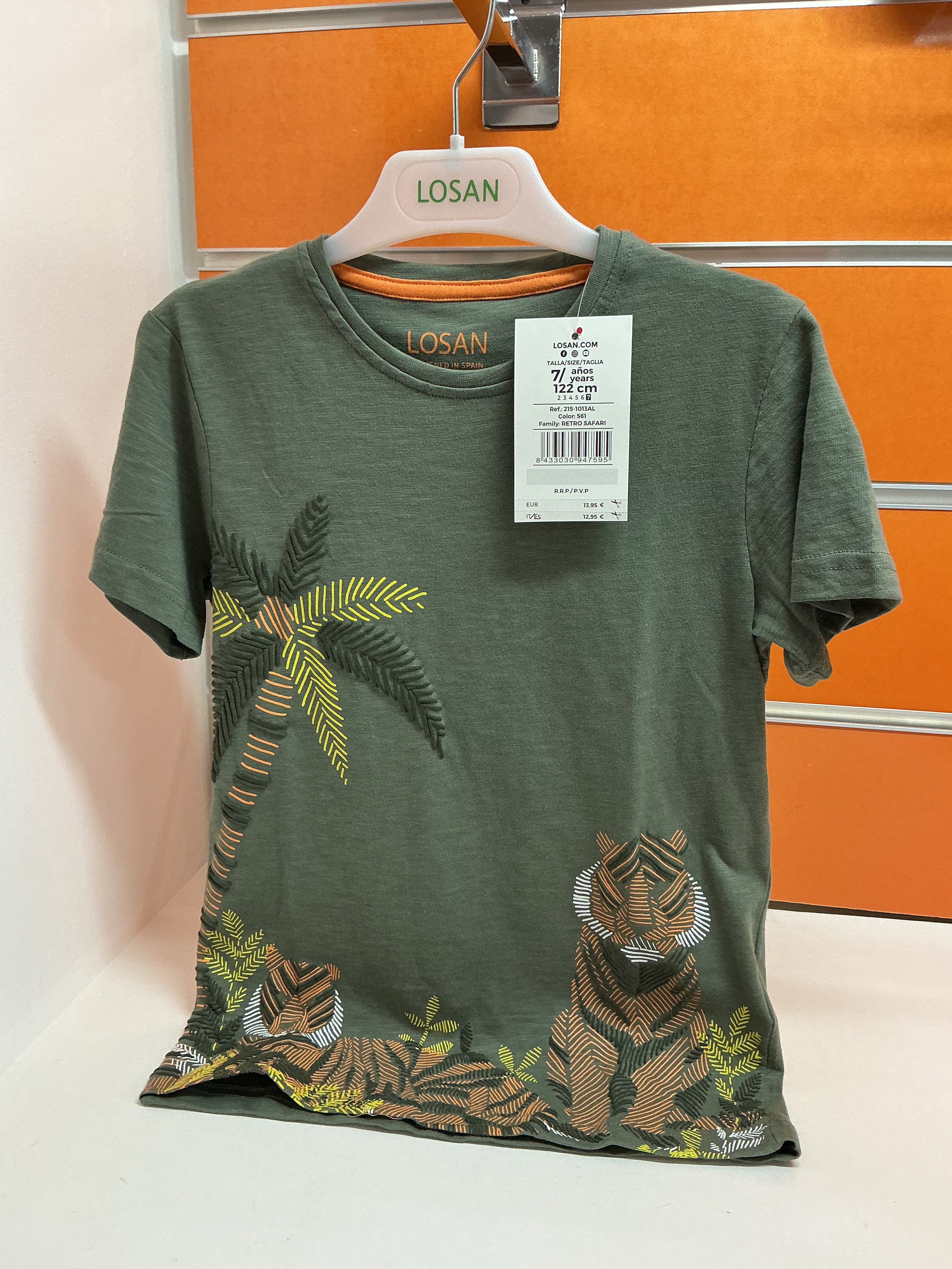 Camiseta infantil Losan verde “Retro Safari” — fotografía del producto