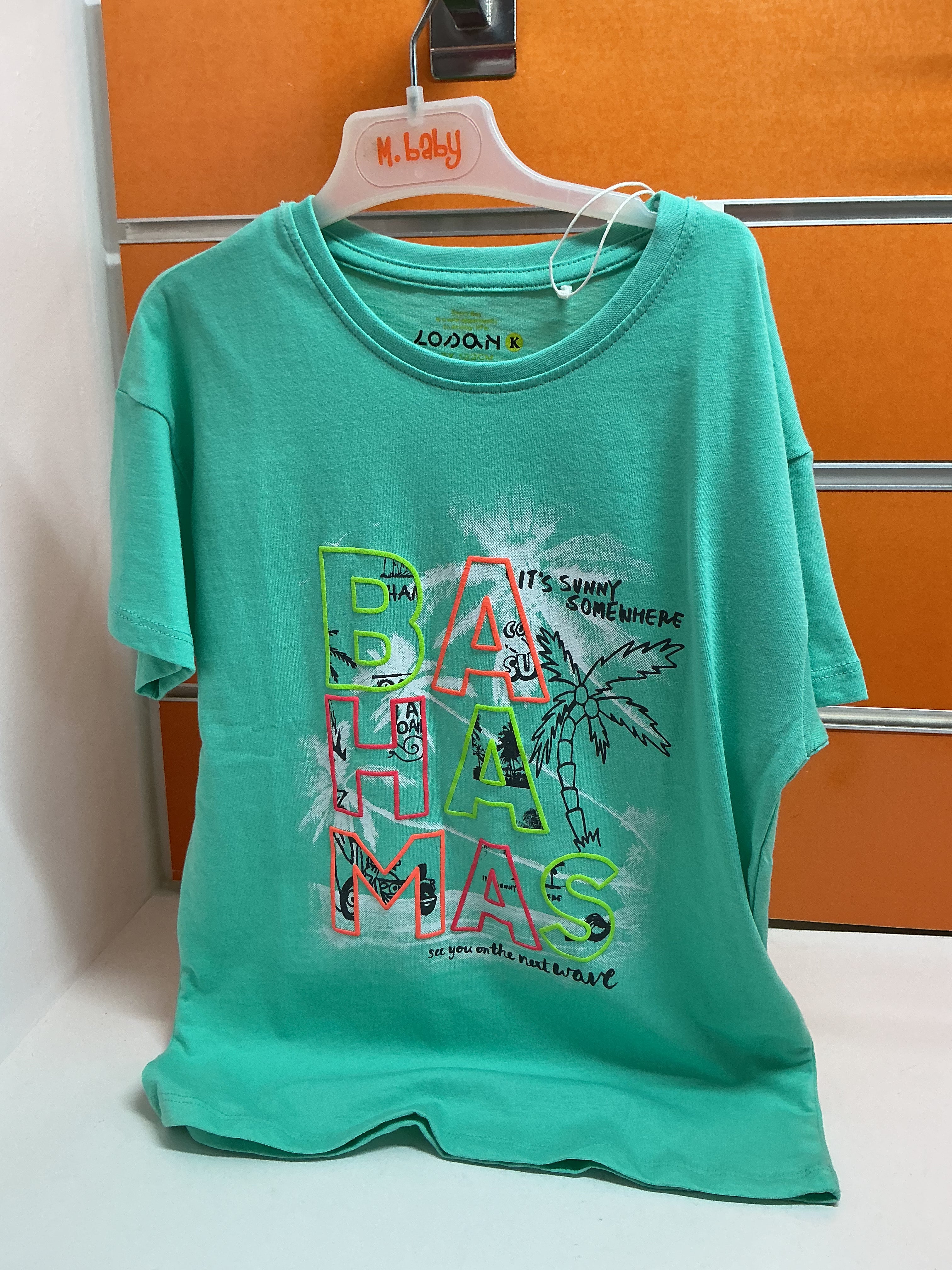 Camiseta infantil Losan verde agua “Bahamas” — fotografía del producto