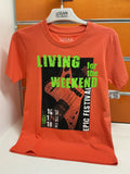 Camiseta infantil Losan coral “Living for the Weekend” — fotografía del producto
