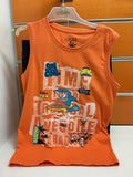 Conjunto infantil Losan camiseta naranja sin mangas y bermuda azul — fotografía del producto