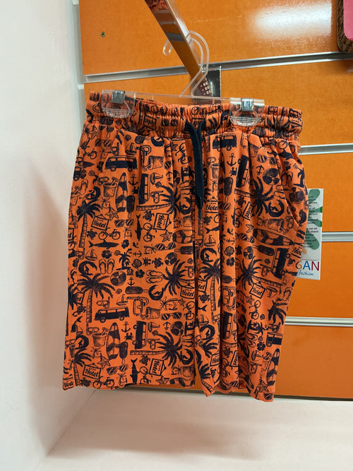Bermuda infantil Losan naranja estampado tropical — fotografía del producto