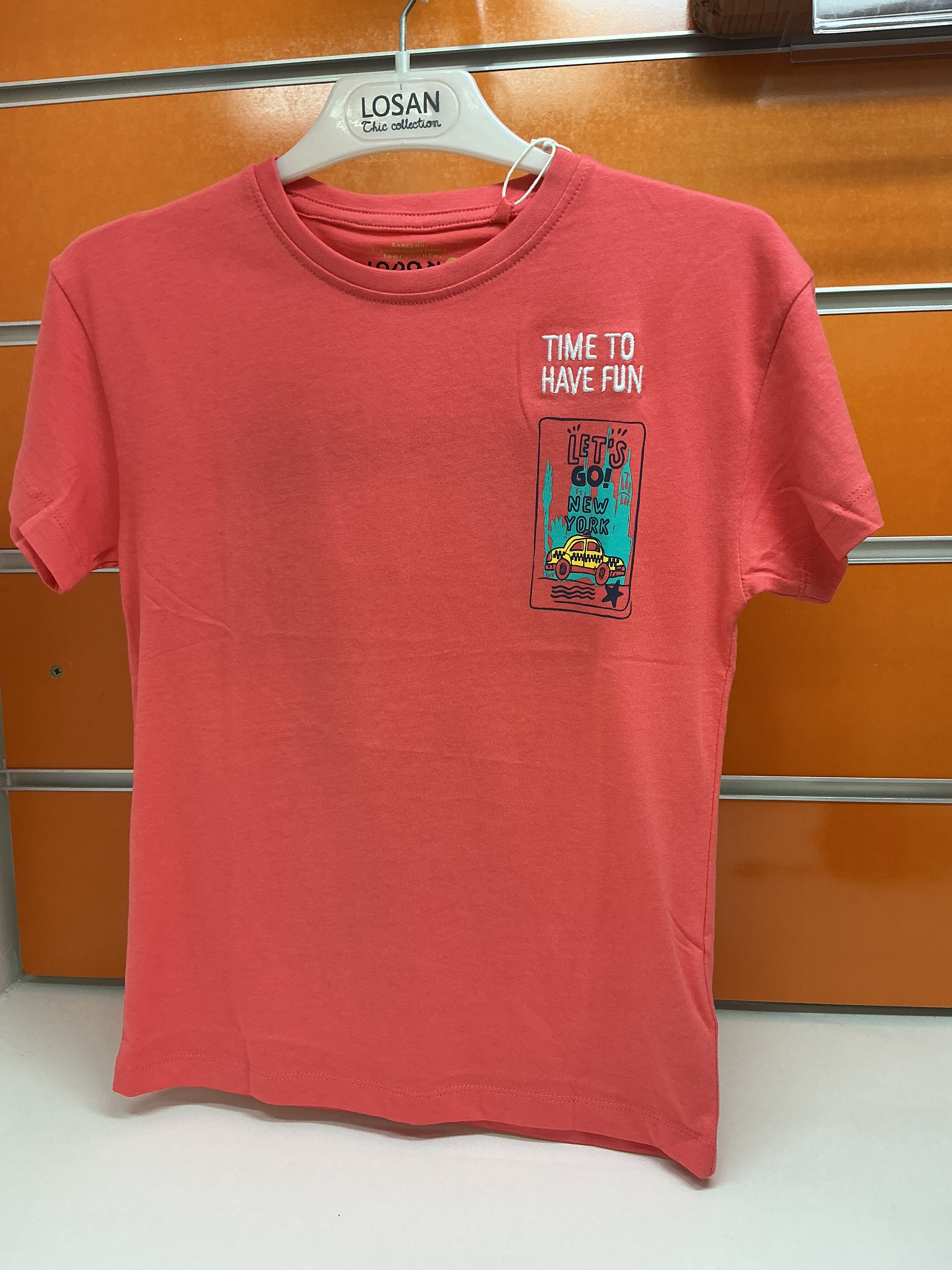 Camiseta infantil Losan coral “Time To Have Fun” — fotografía del producto